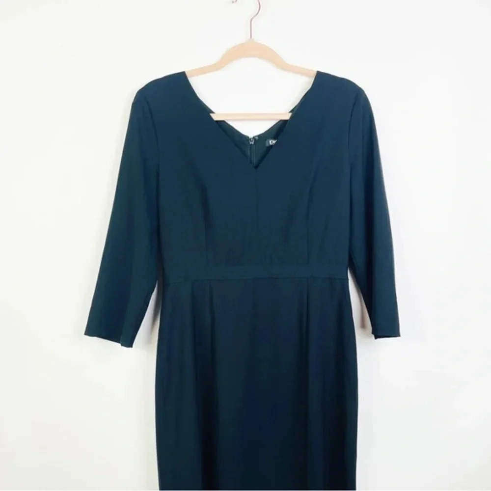 DKNY Black 3/4‎ Sleeve Shift Dress Size 6